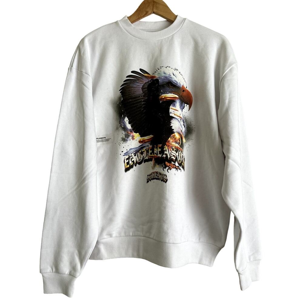 Students Golf Eagle Season Crew‎ Sweater-Size Large-White-NWT